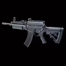 an automatic rifle with no sight marks on it