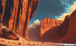an image of some rocks water and clouds
