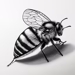 a small black and white insect standing on top of a white floor