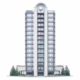 a tall clock tower with windows on the top