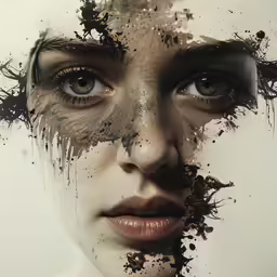 a woman with brown eyes is looking to the side
