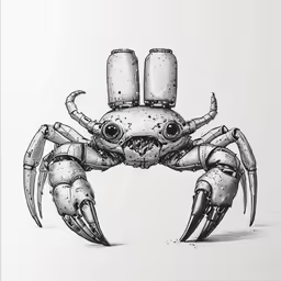 a large crab with its head slightly open