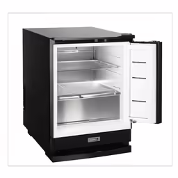 an open refrigerator with the door opened