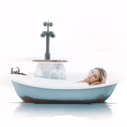 a woman that is in a bath tub