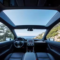 an inside view of the cockpit of a vehicle