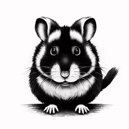 an illustration of a cute black rat