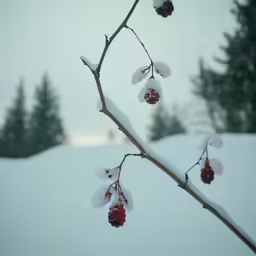 the berries are covered with snow in the winter