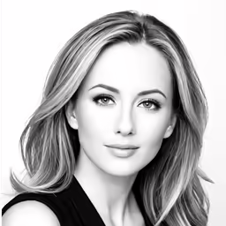 a woman with blonde hair and blue eyes