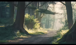 a dirt path in the woods near a forest