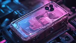 a case with two buttons and one is being filled with money