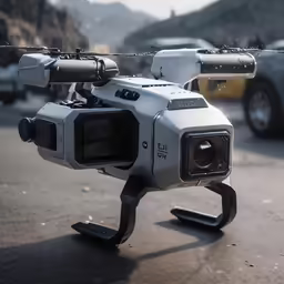 the front view of a white camera