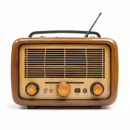 an old fashioned radio with a radio receiver