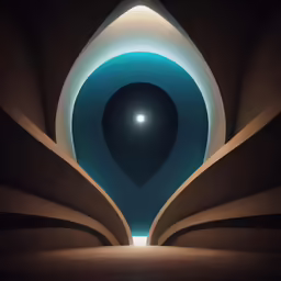 a surreally made artwork with blue lights