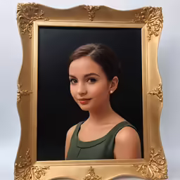 a beautiful young lady with dark brown eyes