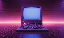 a laptop computer sitting on a table with its keyboard lit up