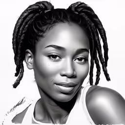 a woman with long twists in her hair