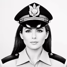 a woman wearing uniform looking over her shoulder