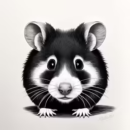 a mouse is sitting down on the ground