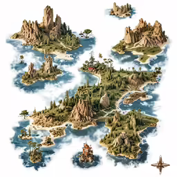 a collection of various shaped objects in the water