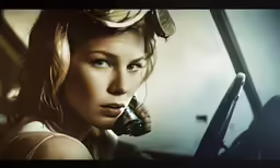 a girl holding a phone up to her ear