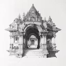 a sketch of an entry to the old city gate