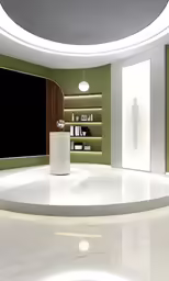 there is a large empty space with shelves in it