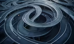 an architectural view of curves that are in a circle