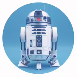 the droid model is displayed on the stand
