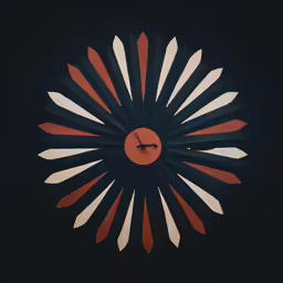 the clock face has six arrows in it