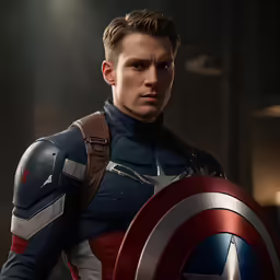 a man in captain america suit with an umbrella