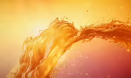 a yellow splash of water being blown by the wind