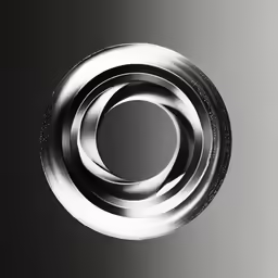 a metal object is shown with three interconnected circles