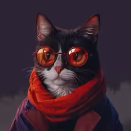 a cat with eye patch and wearing sunglasses
