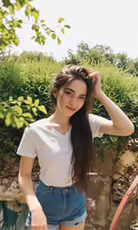 a woman that is wearing some shorts