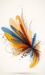 abstract paint splattered background on white