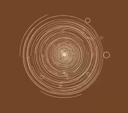 an abstract pattern made up of circles on brown background