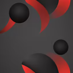 the bottom half of an abstract design with red and black dots