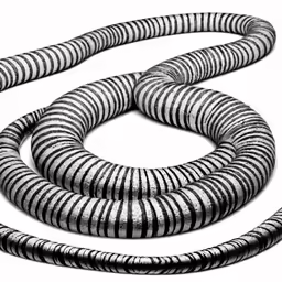 two black and white coils on a white background