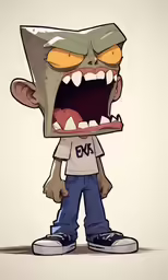 an cartoon with fangs and huge teeth