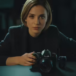 the woman is taking a photo with her camera