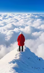 a person standing on top of a mountain looking down