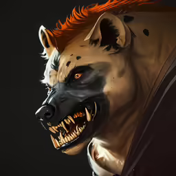 a statue of a growling wolf on black