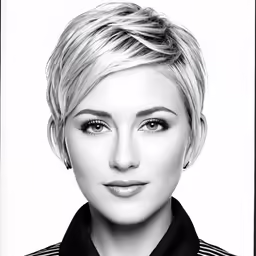 a woman that is wearing a scarf on her neck