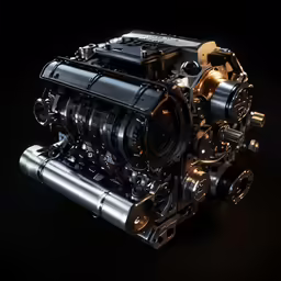 a close up of a very big car engine