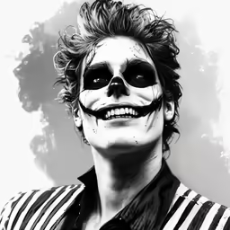 a man with makeup and face painted to look like a skull