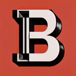 letter b from an album, possibly for art in the age of advertising