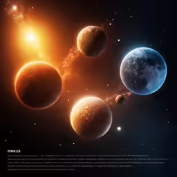 a group of planets and stars in space