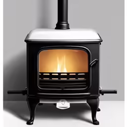 an image of a wood stove that is being used
