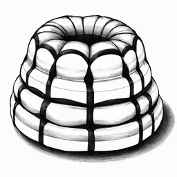 this is a drawing of a cake in black and white