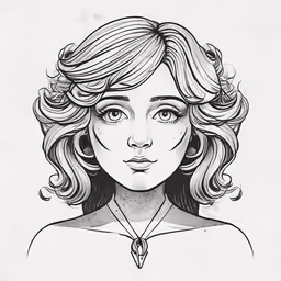 drawing portrait of young woman with hair